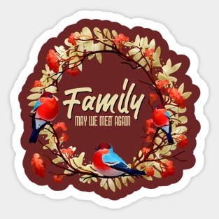 Birds with Beautiful Family Massage Sticker